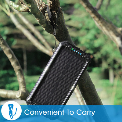 IPX5 Bộ sạc dự phòng năng lượng mặt trời di động chống thấm nước 26800mAh với 3 cáp tích hợp