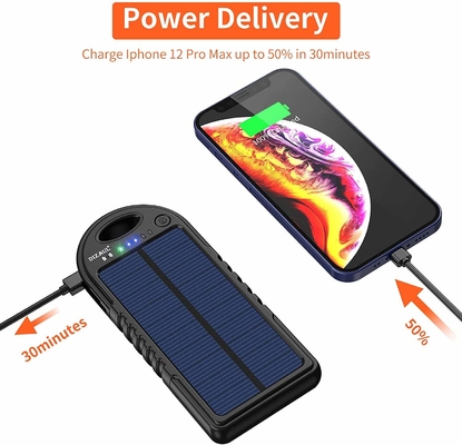 18W 10000mAh Ngân hàng điện năng lượng mặt trời Bộ sạc USB C OEM