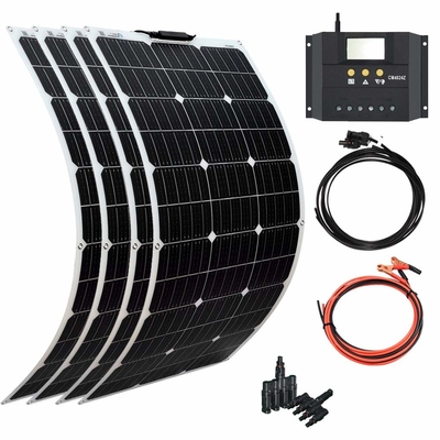 Bảng điều khiển năng lượng mặt trời vô định hình linh hoạt đơn tinh thể 100W 12V 400W 40A