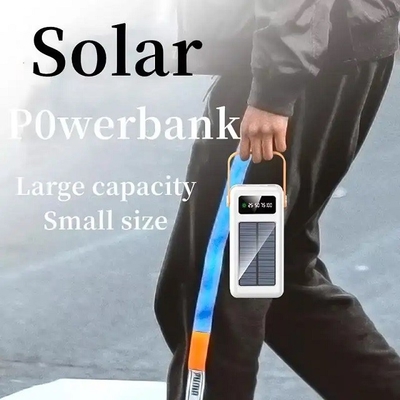 30000mAh 100000mAh 120000Mah Bộ sạc năng lượng mặt trời Cáp có thể tháo rời Ngân hàng năng lượng mặt trời có dây buộc