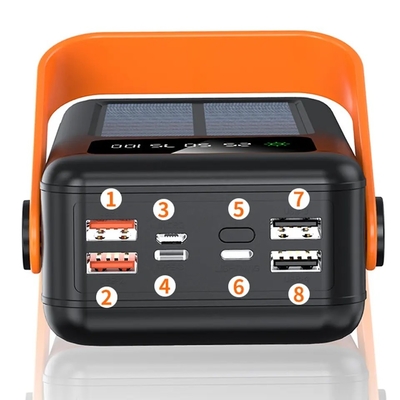 30000mAh 100000mAh 120000Mah Bộ sạc năng lượng mặt trời Cáp có thể tháo rời Ngân hàng năng lượng mặt trời có dây buộc