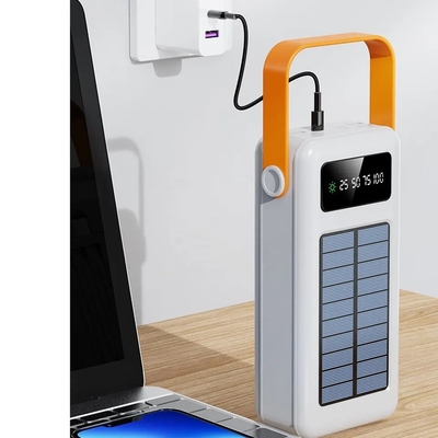 30000mAh 100000mAh 120000Mah Bộ sạc năng lượng mặt trời Cáp có thể tháo rời Ngân hàng năng lượng mặt trời có dây buộc