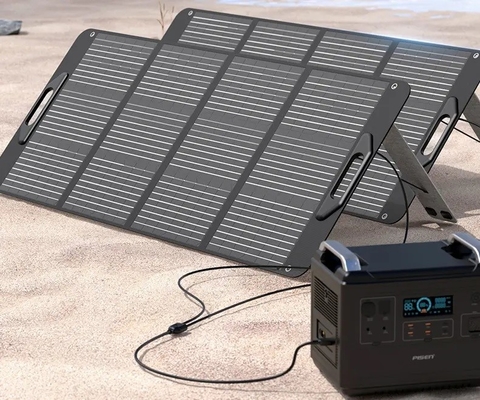 Mini Outdoor 100w Bảng điều khiển năng lượng mặt trời có thể gập lại Sạc linh hoạt Chống thấm nước Toàn màu đen