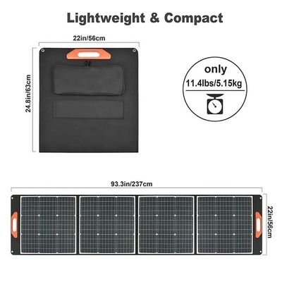 Trọng lượng nhẹ không thấm nước 100w Bảng điều khiển năng lượng mặt trời gấp Bộ sạc chăn năng lượng mặt trời cho ngoài trời