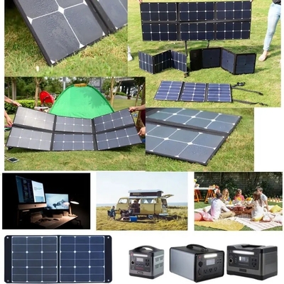 Trọng lượng nhẹ không thấm nước 100w Bảng điều khiển năng lượng mặt trời gấp Bộ sạc chăn năng lượng mặt trời cho ngoài trời