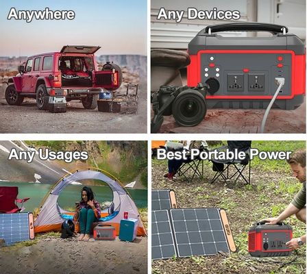 600W USB sạc nhanh Máy phát năng lượng mặt trời pin lithium di động Nhà máy điện AC DC