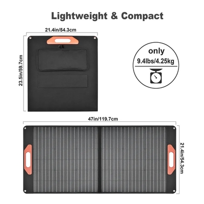 Bộ sạc pin mặt trời ETFE 100W có thể gập lại 60w 100w 3 lần 5 lần mỗi mô-đun năng lượng mặt trời duy nhất để sạc điện di động