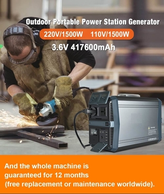 MPPT Li Ion Power Station Máy phát điện biến tần chạy bằng năng lượng mặt trời 1500W