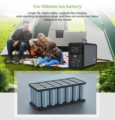 Lifepo4 Pin Lithium Máy phát điện năng lượng mặt trời 1500W để cắm trại ngoài trời