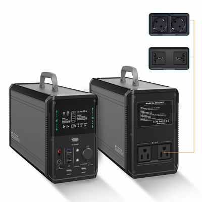 Lifepo4 Pin Lithium Máy phát điện năng lượng mặt trời 1500W để cắm trại ngoài trời