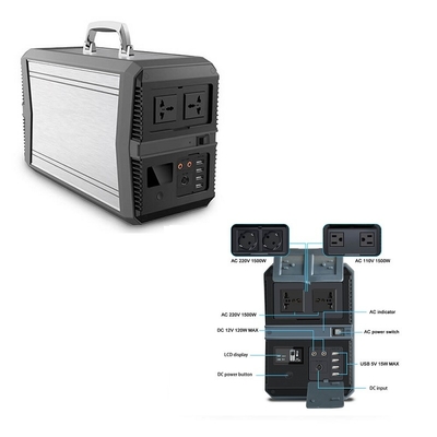 MPPT Li Ion Power Station Máy phát điện biến tần chạy bằng năng lượng mặt trời 1500W