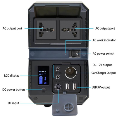 Máy phát điện trạm phát điện di động UPS 500W Cắm trại di động với đầu ra USB DC AC
