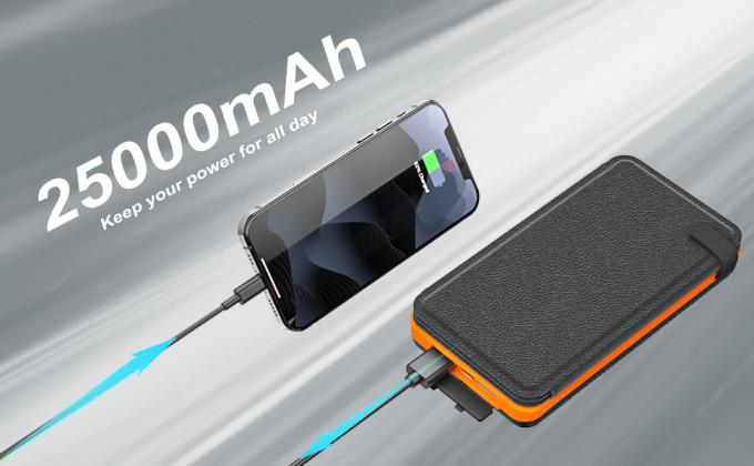 Bảng sạc dự phòng năng lượng mặt trời OEM 25000mAh 6W cho điện thoại di động 0