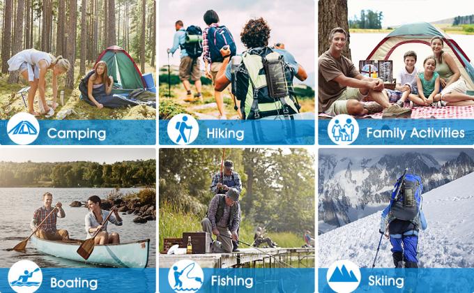 IPX5 Bộ sạc dự phòng năng lượng mặt trời di động chống thấm nước 26800mAh với 3 cáp tích hợp 1