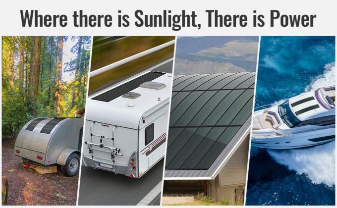 Tấm pin mặt trời linh hoạt mỏng đơn tinh thể 200W 12V 2